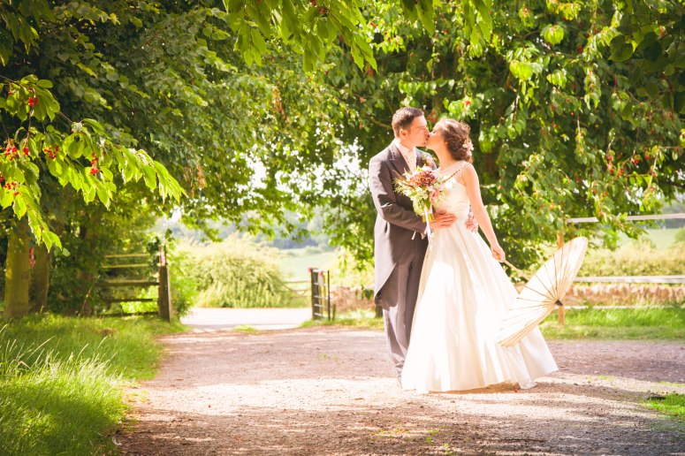 wedding, bride, cherry, trees, english countryside, vintage, downton abbey, 